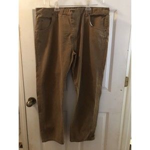 Wrangler Rugged Wear Men’s Relaxed Fit Canvas Straight Leg Pants 42 x 30 Brown